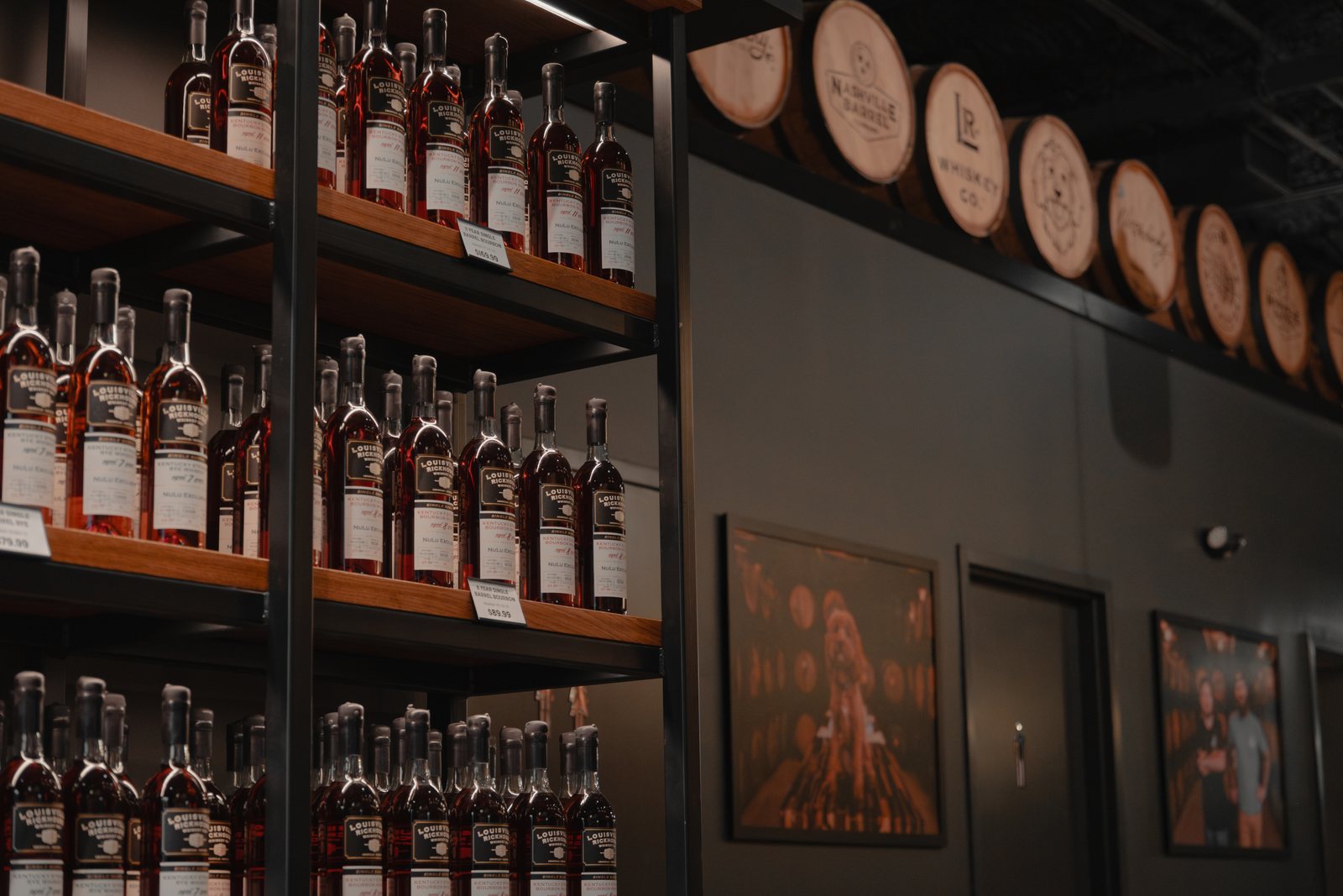 Bottle collection on the shop shelves